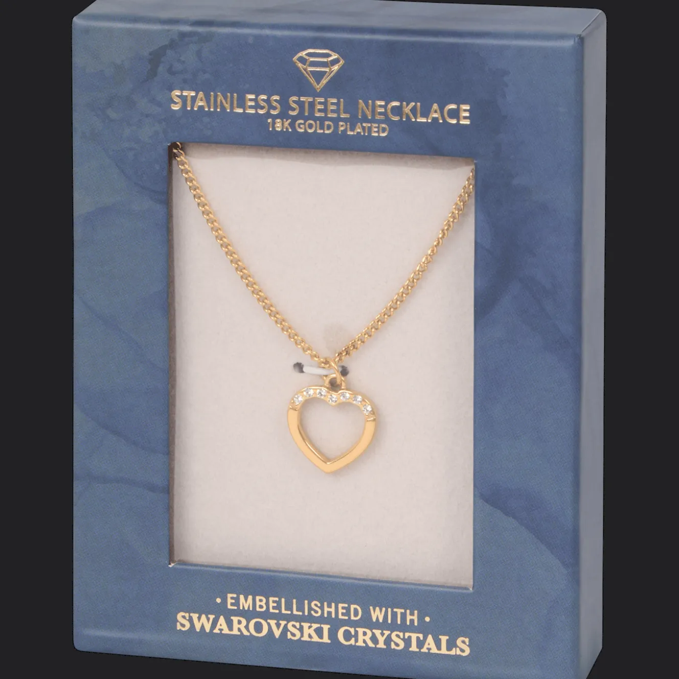 Action Uhren & Schmuck<Edelstahl-Kette mit Swarovski-Kristallen