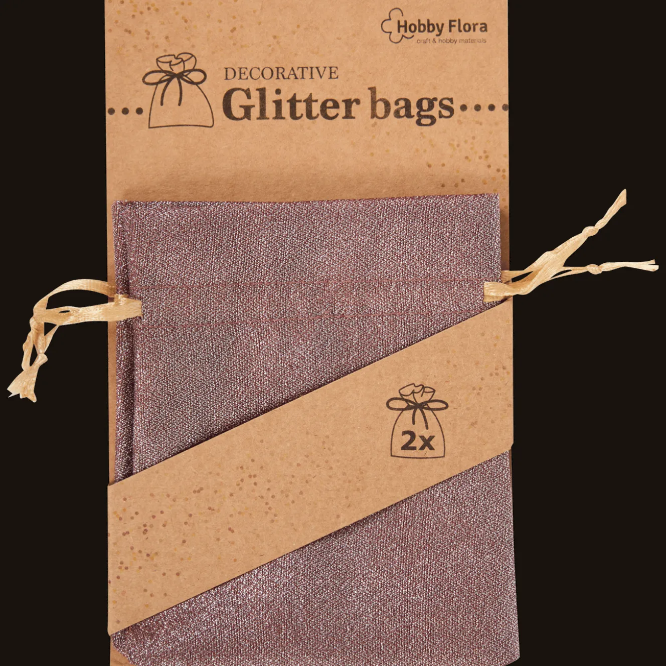 Action Geschenkverpackung<Hobby Flora Glitzerbeutel