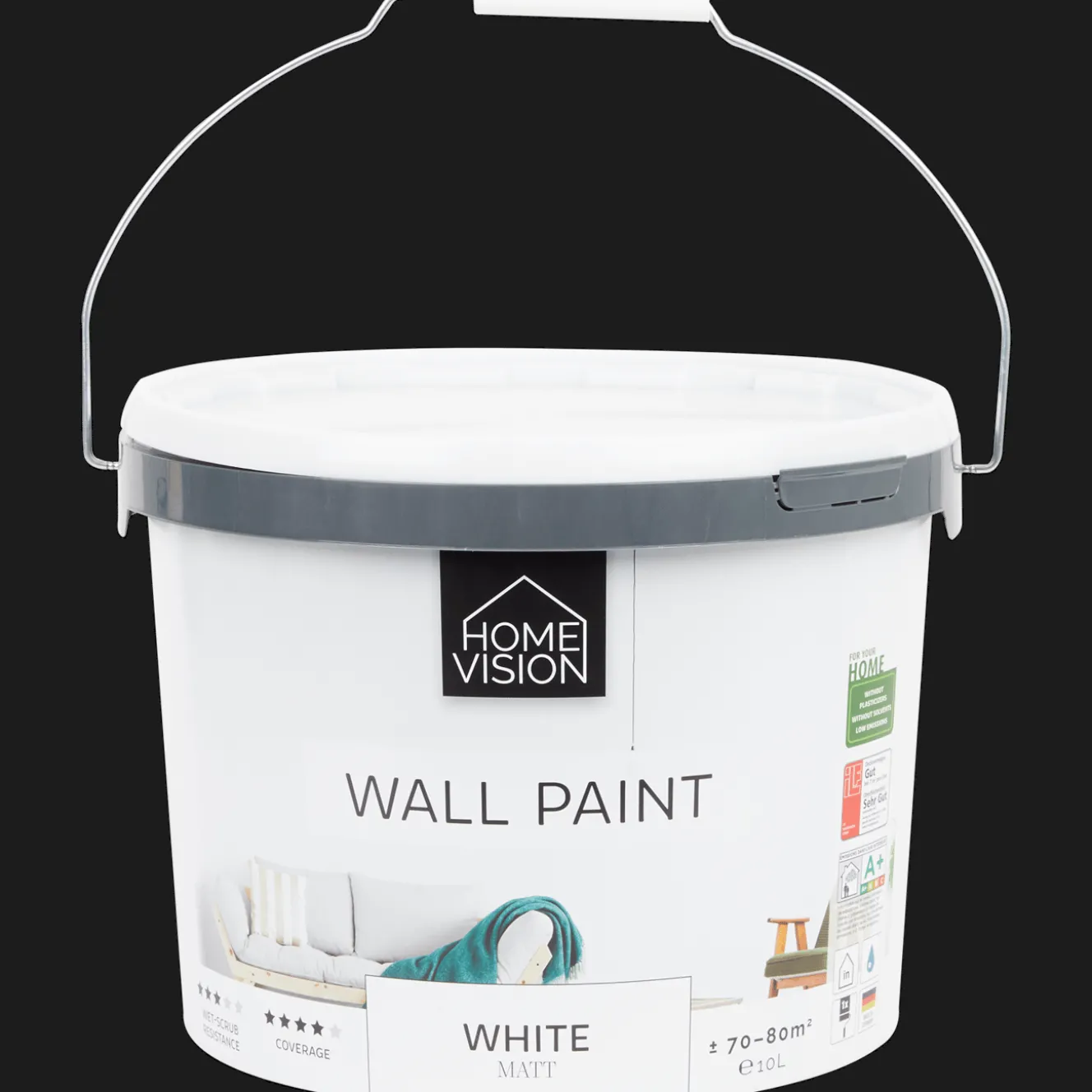 Action Farbe<Home Vision Matte Wandfarbe Weiß