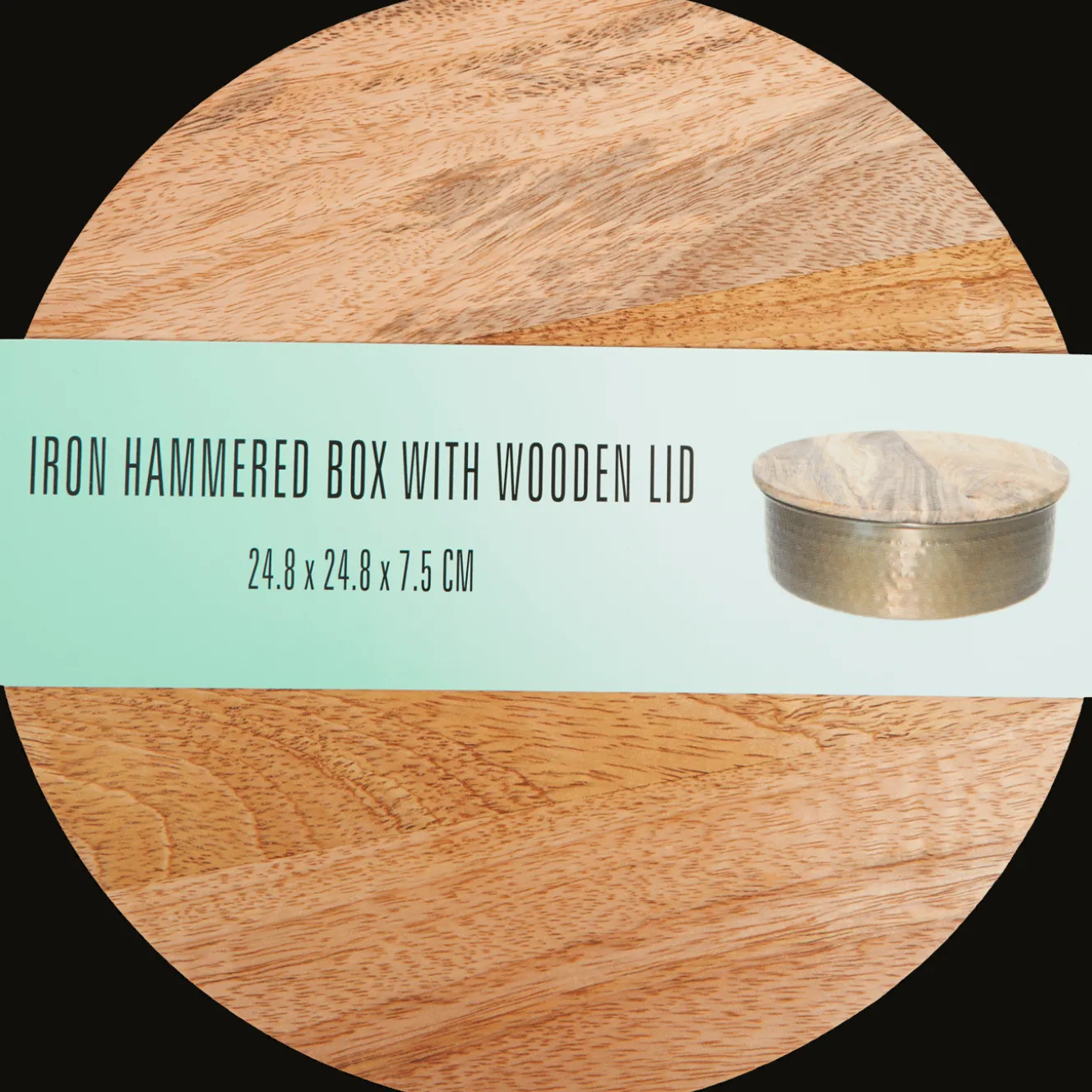 Action Wohnaccessoires<Metalldose mit Holzdeckel