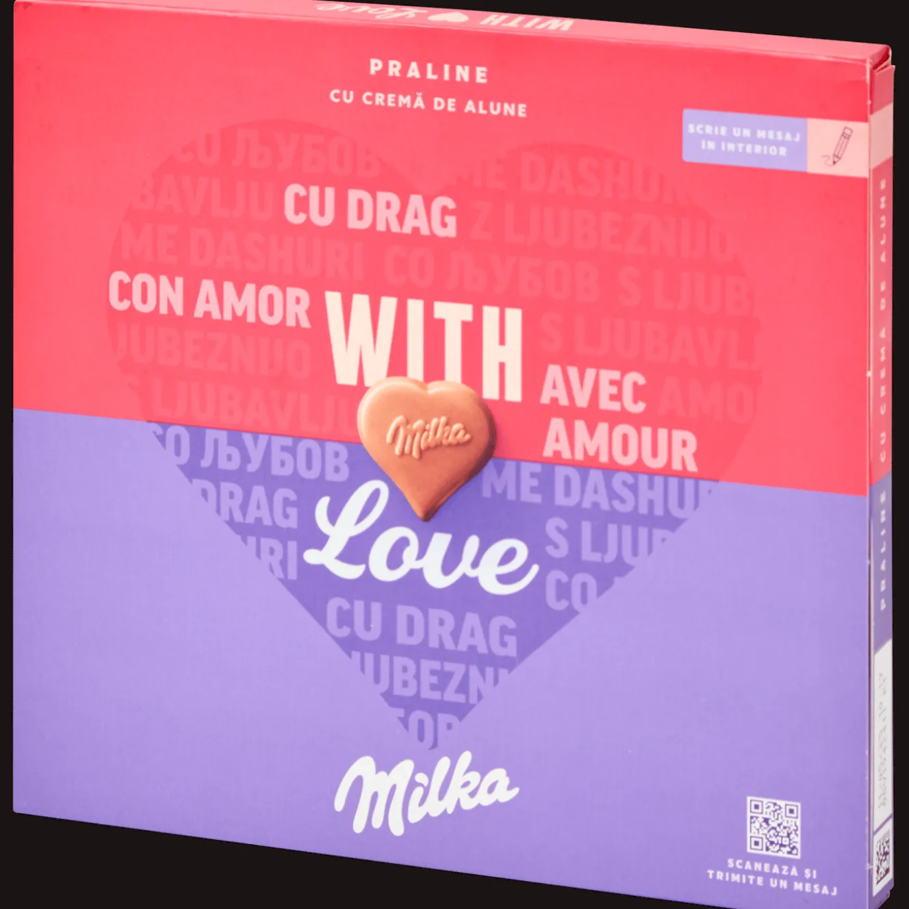 Milka Schokolade<Pralinen I love