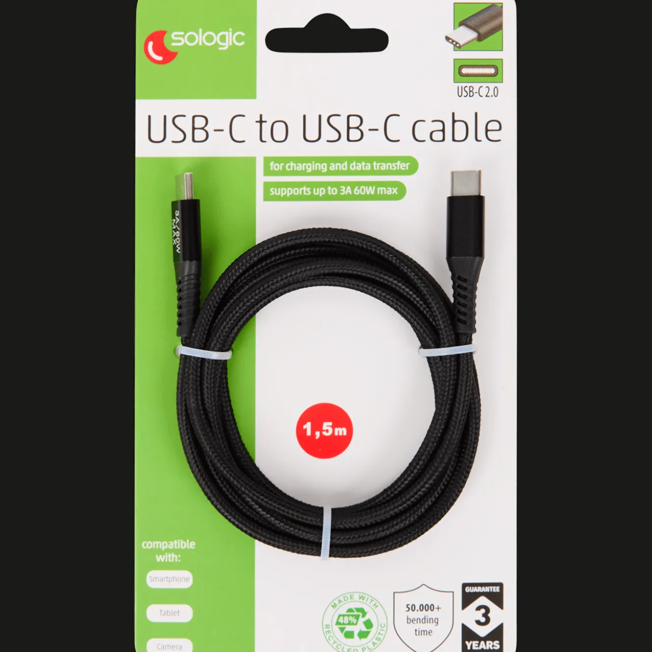 Action Kabel & Splitter<Sologic Daten- und Ladekabel USB-C auf USB-C