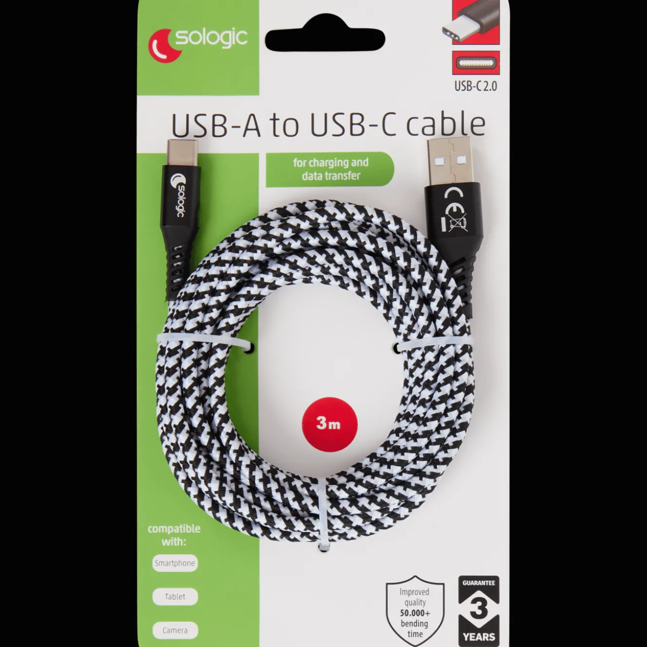 Action Kabel & Splitter<Sologic Daten- und Ladekabel USB-A zu USB-C