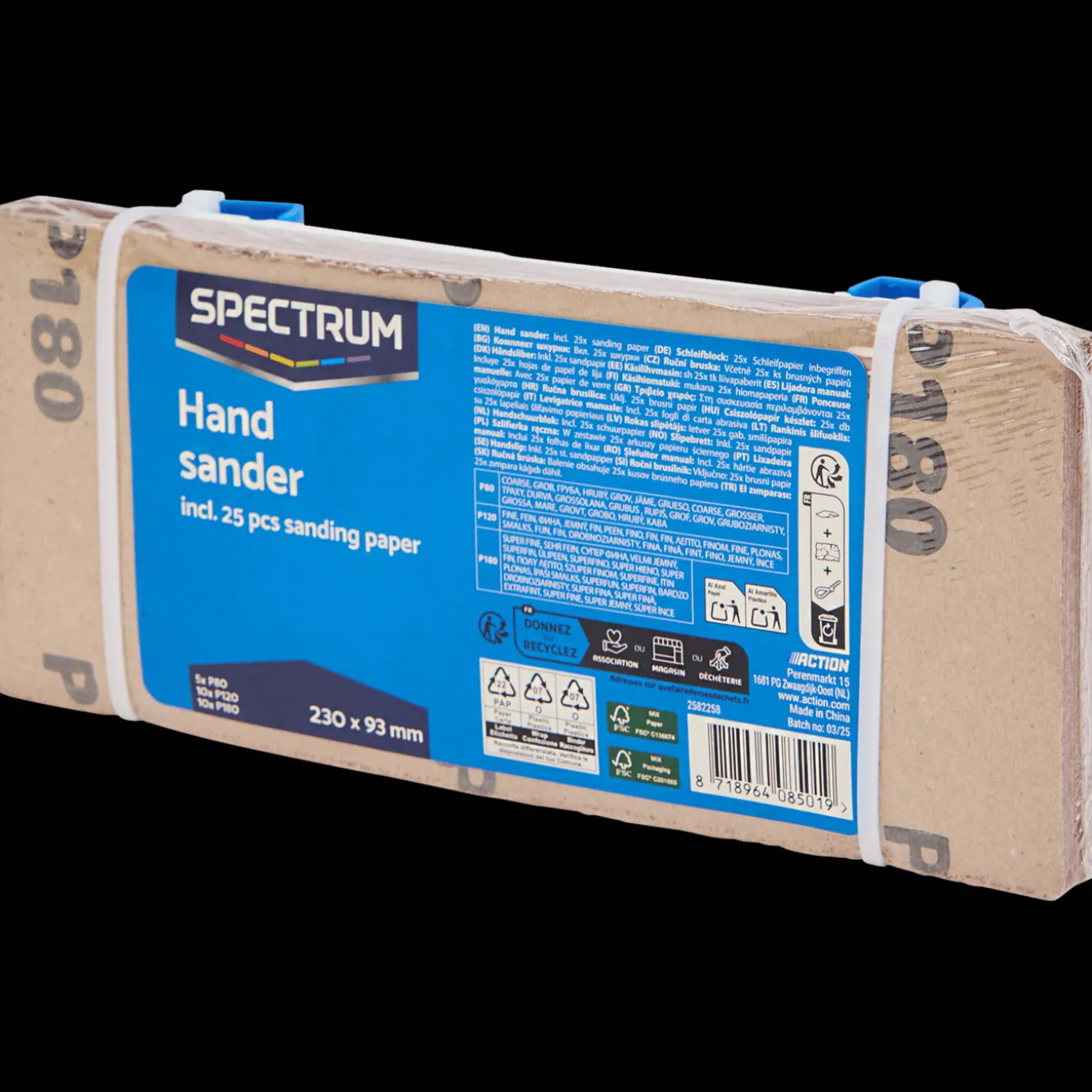 Spectrum Werkzeug<Schleifblock mit Schleifpapier