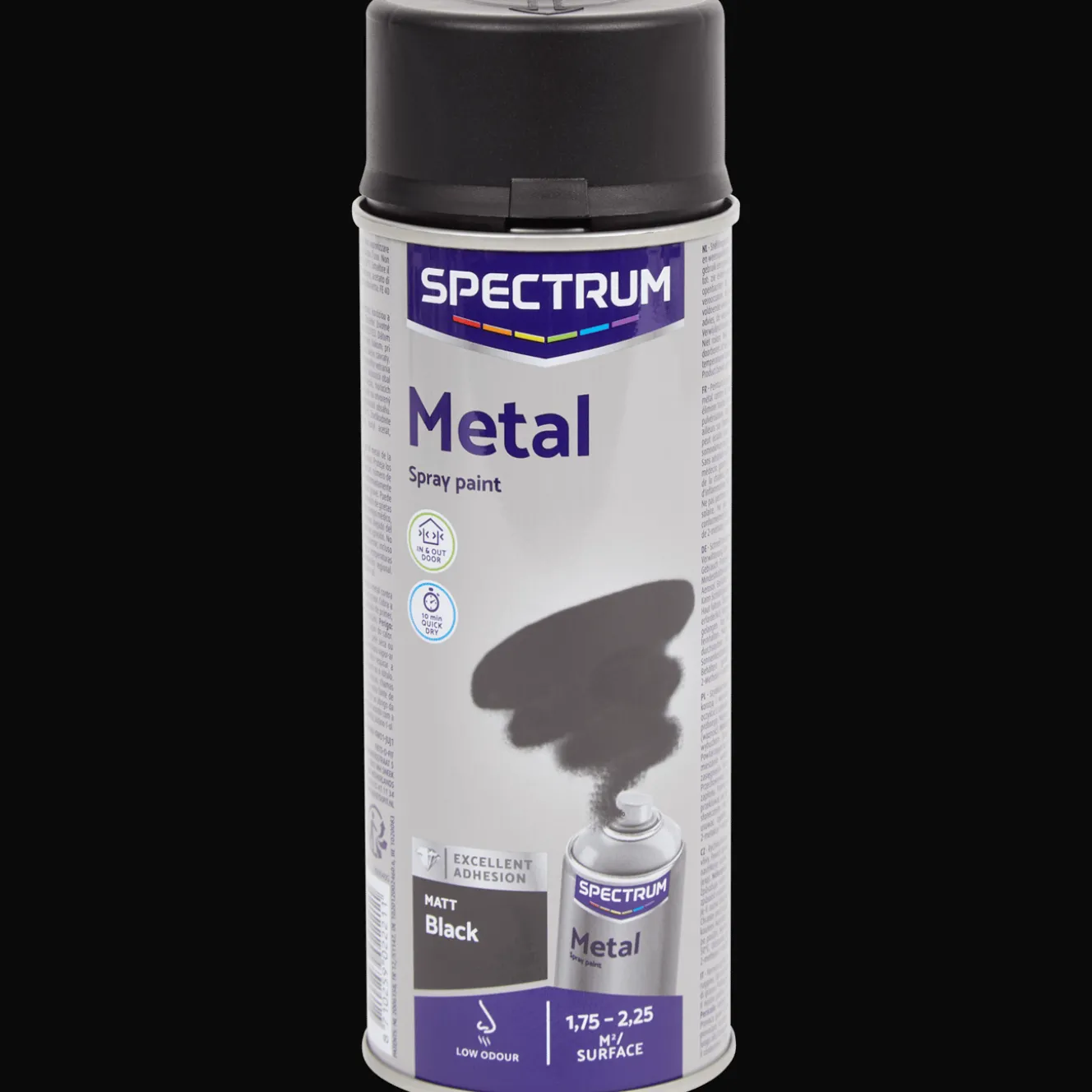 Spectrum Farbe<Sprühfarbe für Metall Mattschwarz