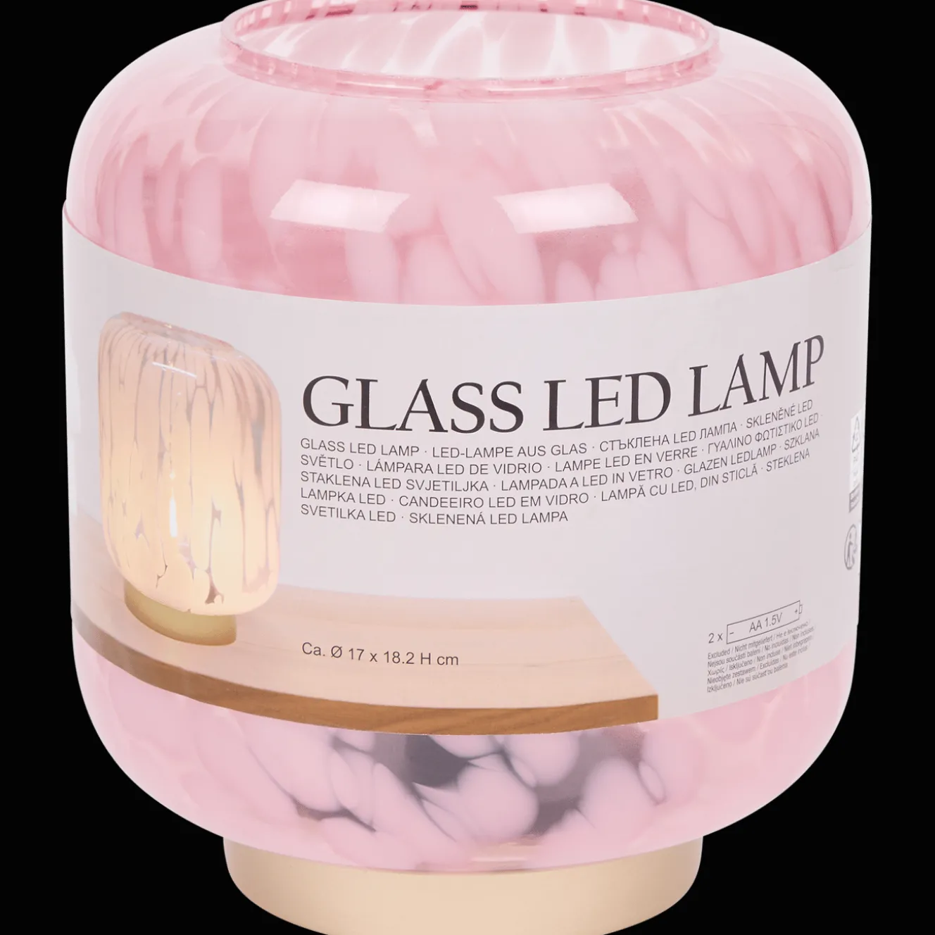 Action Lampen<Tischlampe aus Glas