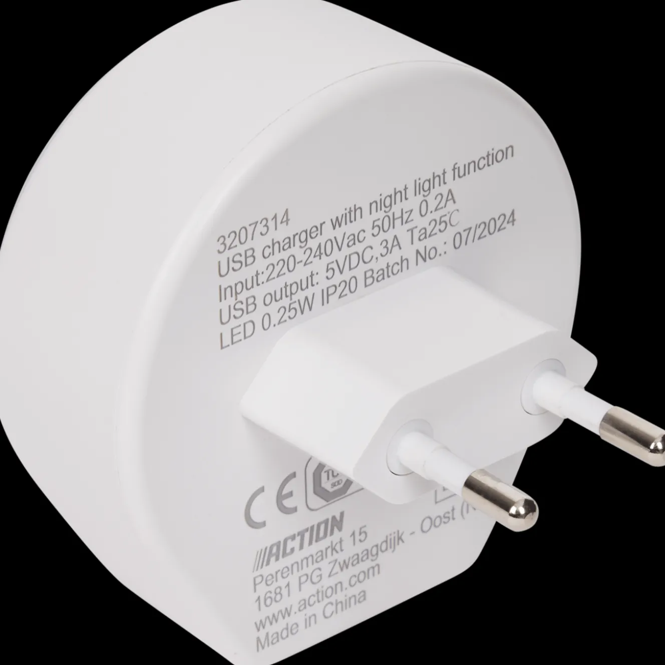 Action Beleuchtung<USB-C-Ladegerät mit Nachtlicht
