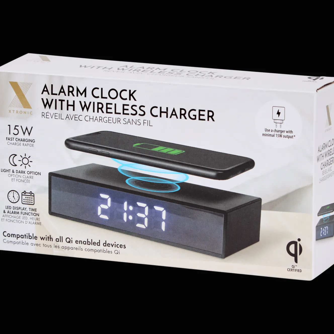 Action Powerbanks & Ladegeräte<Xtronic Wecker mit Qi-Ladegerät